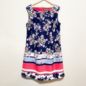 Taylor Fit & Flare Floral Pattern Midi Dress Size 16W